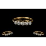 Gold Eternity Ring, 5 Round Brilliant Cut Diamonds, Unmarked, Gross Weight 2.3g Ring Size L ½.