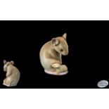 Royal Worcester Small Handpainted Figure Time for You, Snuggle Up Tight Mother and Baby Mouse,