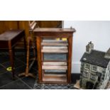 A Mahogany Wall Hanging Display, glazed front with three shelves and mirror back.