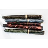 Collection of 14ct Gold Nib Fountain Pens, To Includes 3 Parkers & 1 Waterman.