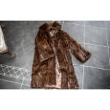 Ladies Full Length Dark Brown Mink Coat, fully lined in sateen fabric,