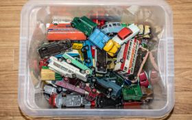 Large Quantity of Vintage Die Cast Cars & Trucks, mainly Dinky and Corgi, including Dinky Austin,