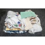 Large Box of Assorted Linen & Lace Linen, Some Ladies Handkerchiefs in Boxes, Some Embroidery.