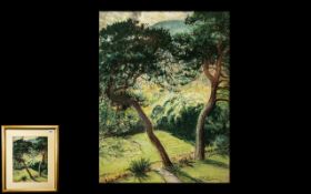 Robert James Enraght Moony (1879-1946) Pastel drawing of a woodland scene.
