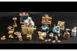 Collection of Cat Figures, comprising Royal Osborne white porcelain, and a large assortment of