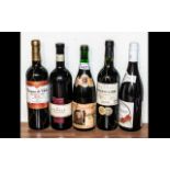 Collection of Five Bottles of Red Wine, comprising Beaujolais-Villages, Rioja 2003,