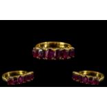 18ct Gold Superb Quality Burmese Ruby Set Ring gallery setting.