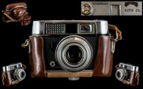 Voigtlander Lanthar 2 - 8/50 Camera, Pronto 1 - K, Vito CL, in vintage brown leather case