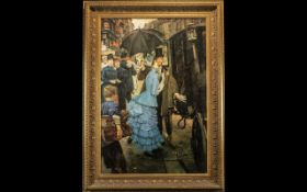 Large Oilograph Painting 'The Bridesmaid', a copy of the Tissot original, in a gilt frame.