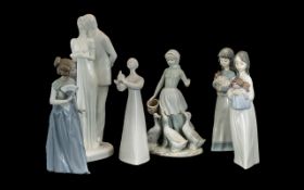 A Collection of Figures to include two Royal Doulton HN 2470 'Peace' and HN 3254 'Happy
