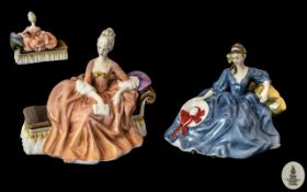 Royal Doulton Hand Painted Pair of Porcelain Figures. Comprises 1/ Elyse - HN2429, Designer M.