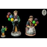 Royal Doulton Early Pair of Hand Painted Ceramic Figures. Comprises 1/ Balloon Boy, HN2934.