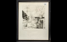 David Hopkin Signed Proof Print, WWI Scene dated 1958. Pencil signed to bottom right.