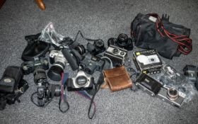 Photography Interest: A Quantity of Various Cameras to include an Olympus 300 super zoom,