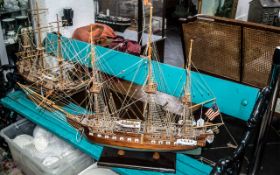 An American Galleon Model Ship 'Constitution', realistically modelled and well made,