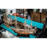 An American Galleon Model Ship 'Constitution', realistically modelled and well made,