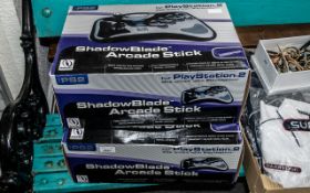 Two Play Station Shadow Blade Arcade Sticks for Play Station 2, new in boxes,