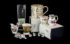 Collection of Porcelain, including five Royal Worcester Historical Jug series, Giles Cornucop,