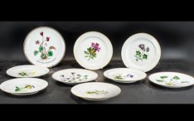 A Collection of Rosenthal Cabinet Plates, nine in total, botanical themes. In good condition.