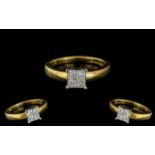 18ct Yellow Gold - Attractive and Top Quality Diamond Set Cluster Ring.