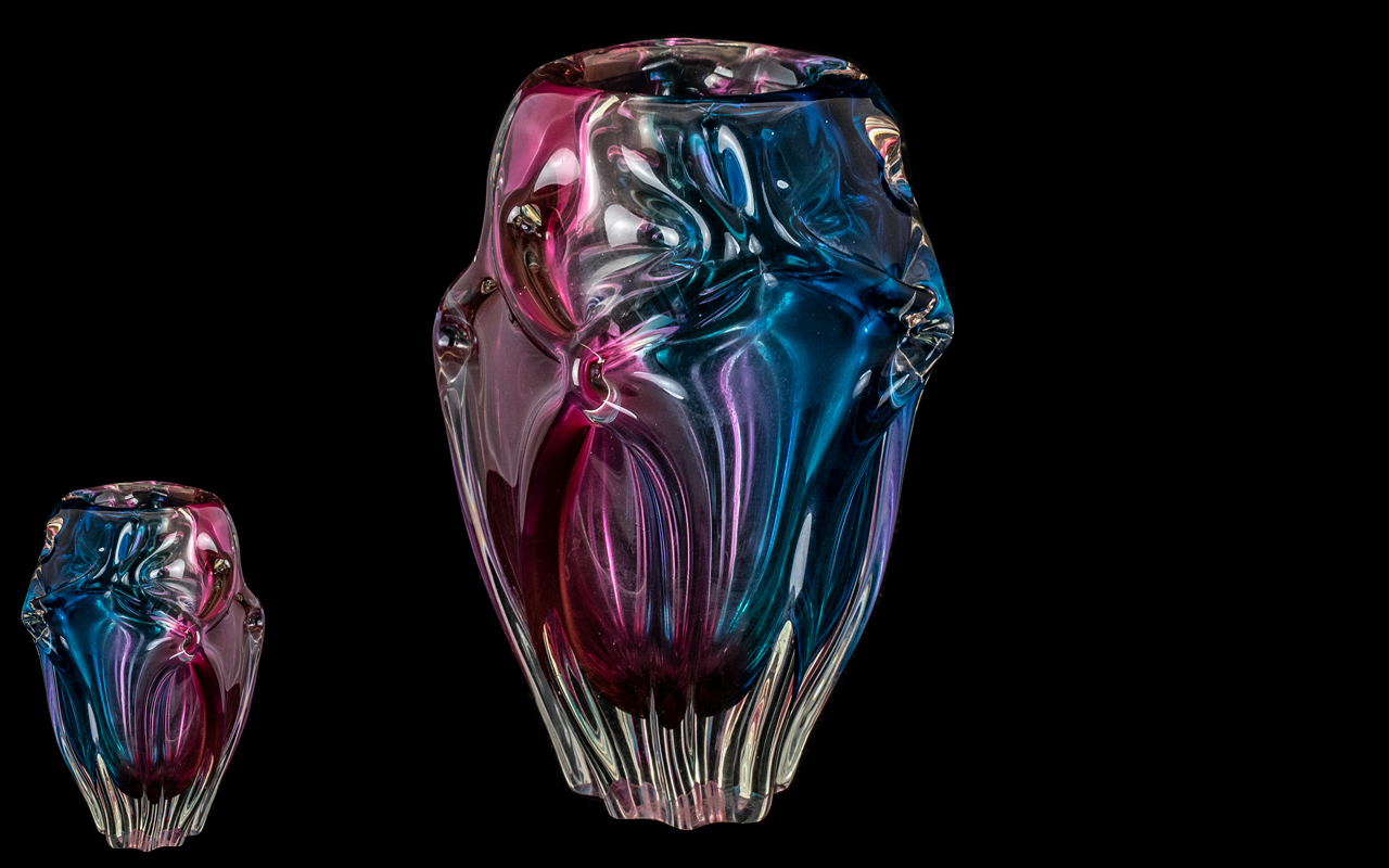 Murano 1960's Superb - Multi Coloured Art Vase.