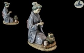 Lladro - Hand Painted Porcelain Figure ' August Moon ' Model No 5122. Issued 1982 - 1993. Height 8.