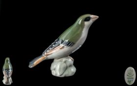 Bing and Grondahl Three Towers Hand Painted Porcelain Bird Figure ' Linnet ' Model No 1887.