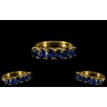 18ct Gold Superb Quality Burmese Blue Sapphire Set Ring gallery setting.