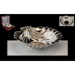 A Silver Embossed Shell Bowl, 6" x 5.5", Weight 2 oz. In fitted box.