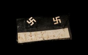 World War II German Nazi Swastika Earrings, in unmarked white metal with screw back studs.