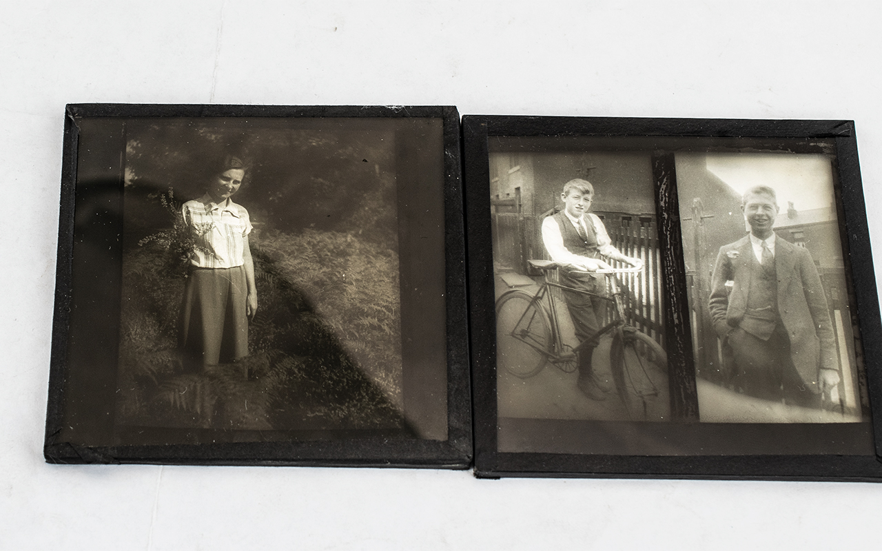 Box of Assorted Glass Lantern Victorian Slides, Various Subjects - Includes Portraits, Scenes, - Image 3 of 4