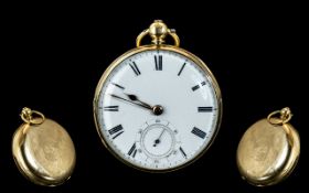 Victorian Period Superb Quality 18ct Gold Fusee Open Faced Pocket Watch.