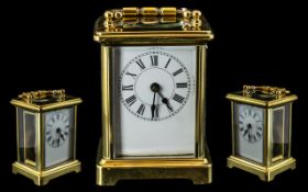 Small Brass Carriage Clock. Measures Approx 4.5 by 3 Inches. Lovely Quality Throughout, Comes