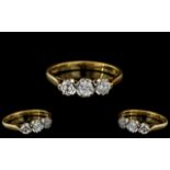 18ct Gold - Superb Quality 3 Stone Diamond Set Ring.