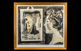 Alistair Grant 1925 - 1997 Artist Signed and Titled Ltd and Numbered Lithograph - Titled ' Head and