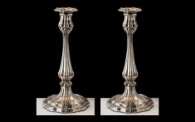 Victorian Period - Impressive Pair of Fine Quality ( Heavy ) Silver Plated Candlesticks with