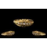 Antique Period - Petite 18ct Gold 5 Stone Diamond Set Ring.