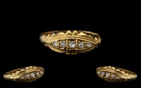 Antique Period - Petite 18ct Gold 5 Stone Diamond Set Ring.