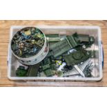 Box of Vintage Die Cast Military Vehicles, by Supertoys, including trucks, first aid vehicles,