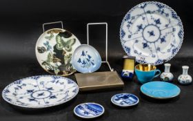 Collection of Royal Copenhagen Porcelain, comprising two 8" cabinet plates, marked to base,