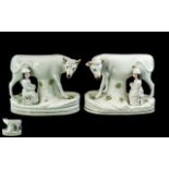 Staffordshire - 19th Century True Pair of Pearlware Figures.