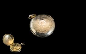 A Ladies Georgian Silver Vinaigrette, in the form of a pocket watch with engine turned case,