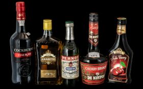 Collection of Liqueurs & Spirits, comprising: De Kuyper Cherry Brandy, Cockburns Ruby Port,