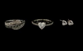 A 9ct White Gold Diamond Set Dress Ring,