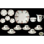 Shelley - Art Deco Period Fine Quality ( 29 ) Piece Part Tea Service. c.1912 - 1915.