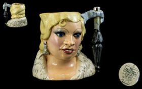 Royal Doulton Large Hand Painted Character Jug ' Celebrity Collection ' Mae West ' D6688.