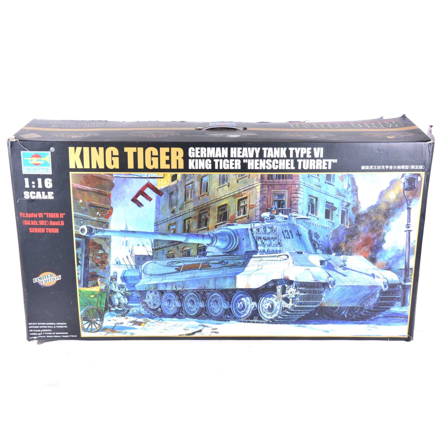 Trumpeter 1:16 scale model kit; King Tiger German heavy tank type VI 'Henschel Turret'