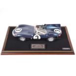 Retrotoys 1:12 scale model; Jaguar D Type - Ron Flockhart - Ivor Bueb, Winner Ler Mans (1957)