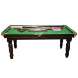 A modern mahogany dining / snooker table