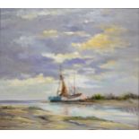 Shirley Carnt, Thornham Harbour, oil